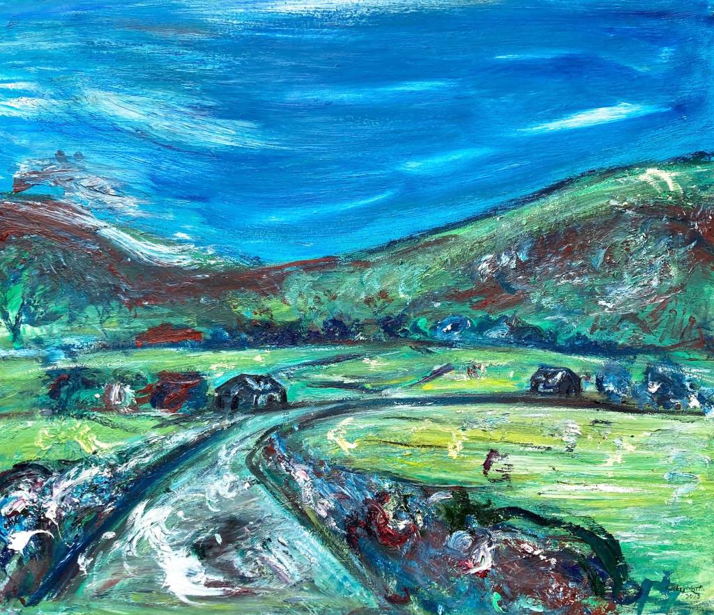 Blue Wall Image Painting of a rural Yorkshire landscape